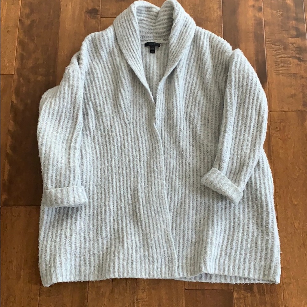 J-Crew Oversized Grey Cardigan Sweater XS/XXS
